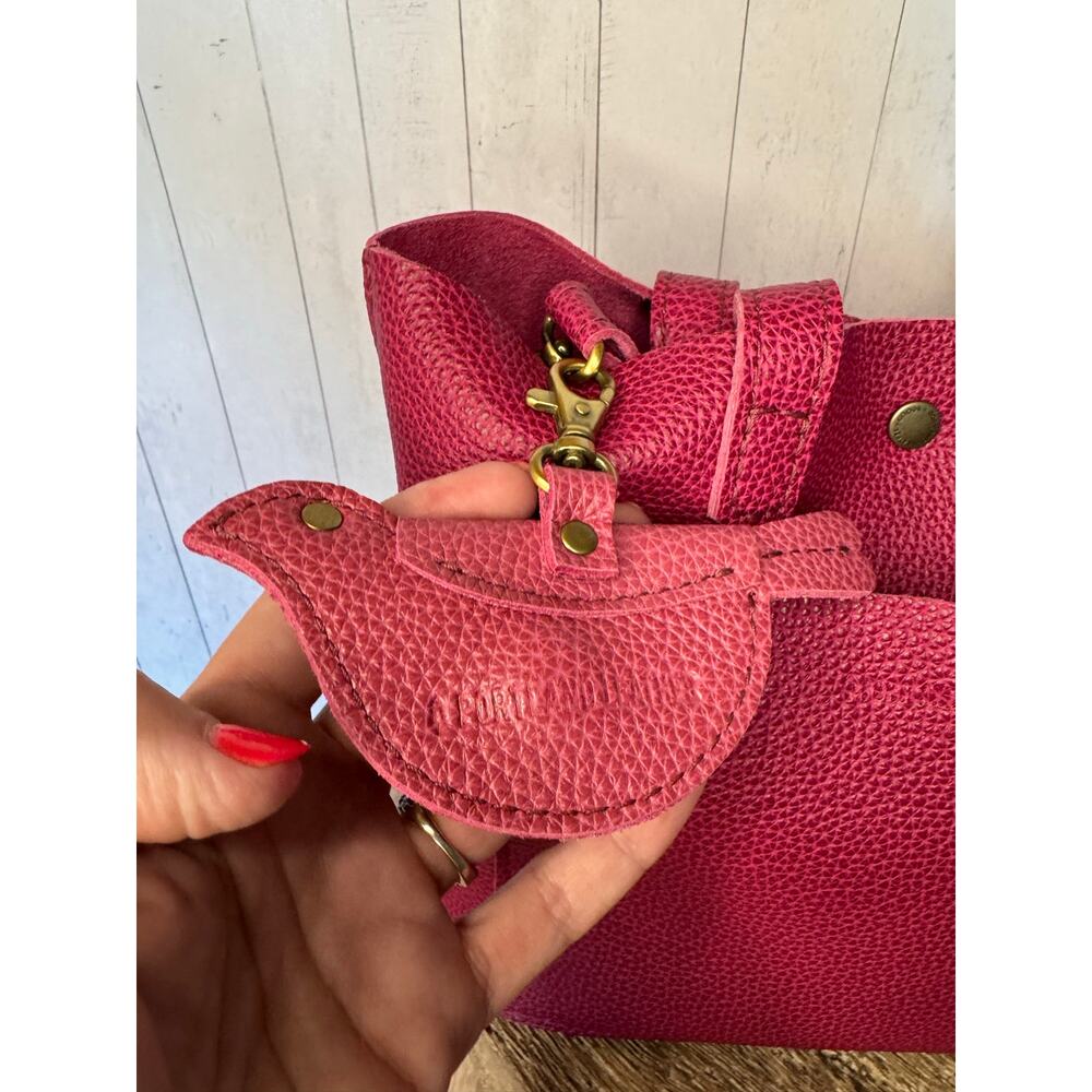 Portland Leather Mockingbird Pouch WILD ROSE Pink Purse Charm FAST SHIP - Picture 4 of 4